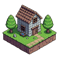 Stone Watermill — free pixel art sprite from Topdown Buildings Props