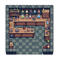 Alchemist Shop — free pixel art sprite from Topdown Buildings Props