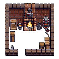 Brick Blacksmith Forge — free pixel art sprite from Topdown Buildings Props