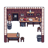 Brick Butcher Shop — free pixel art sprite from Topdown Buildings Props