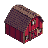 topdown barn red wooden farm building