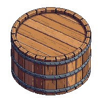 topdown barrel wooden round storage