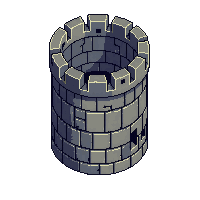 topdown castle tower stone round tall