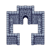 topdown castle wall section stone battlement