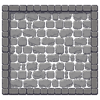 topdown cobblestone tile gray town road
