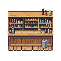 topdown counter shop wooden display