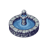 topdown fountain stone water center