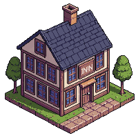 topdown inn tavern building wooden sign