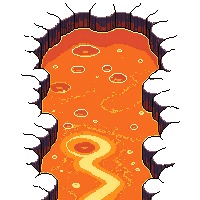 topdown lava tile flowing orange hot