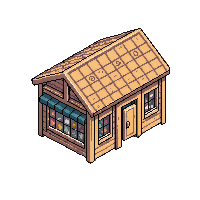 topdown shop building wooden market