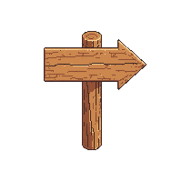 topdown signpost wooden arrow pointing