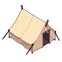 topdown tent canvas camp traveling