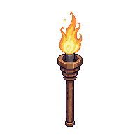 topdown torch ground pole flame
