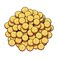 topdown treasure pile gold coins