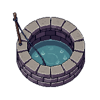 topdown well stone circular bucket rope