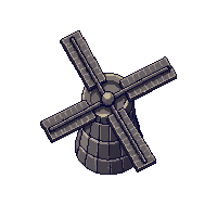 topdown windmill stone spinning blades