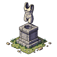 ancient ruins broken statue headless torso stone pedestal