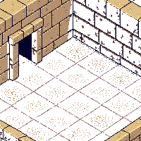 ancient ruins dusty floor tile thick dust undisturbed