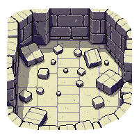 ancient ruins fallen ceiling debris large stone chunks