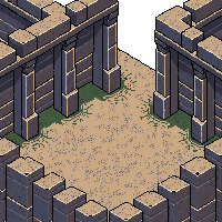 ancient ruins fallen chandelier iron twisted ground dusty