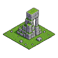 ancient ruins fallen pillar horizontal ground moss growing