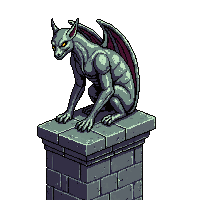 ancient ruins gargoyle statue crouching stone guardian