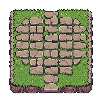 ancient ruins grass growing floor tile wild nature