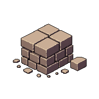 ancient ruins loose stone block single dislodged wall piece