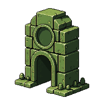 ancient ruins moss statue guardian stone figure weathered