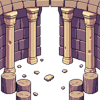 ancient ruins pillar row aligned perspective temple