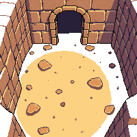 ancient ruins sand covered floor tile partially buried