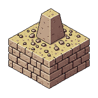 ancient ruins small rubble pile broken stone fragments dust