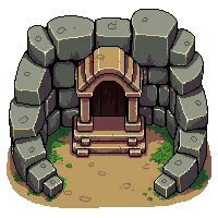 ancient ruins small shrine stone roofed prayer alcove