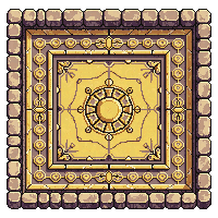 ancient ruins treasure room floor tile ornate golden inlay