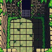 ancient ruins vine covered floor tile green growth through