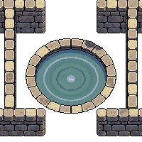 ancient ruins water puddle floor tile shallow reflecting