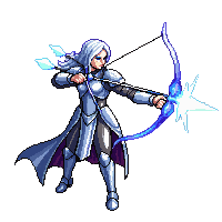 celestial archer light bow radiant arrows silver armor