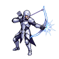 celestial archer light bow radiant arrows silver armor