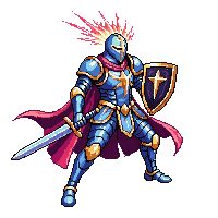 celestial paladin radiant shield blessed sword plate armor