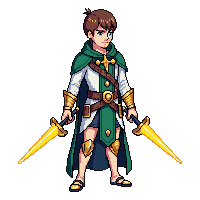 celestial scout glowing daggers light cloak nimble standing