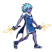 celestial scout glowing daggers light cloak nimble walking