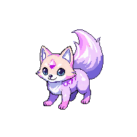 elemental familiar crystal fox idle standing prismatic body