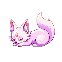elemental familiar crystal fox sleeping curled crystal glow