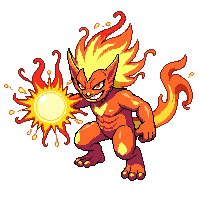 elemental familiar fire attacking fireball launch blazing