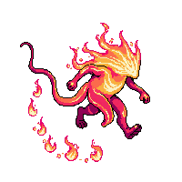 elemental familiar fire walking following bouncing flame