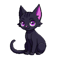 elemental familiar shadow cat idle sitting dark wispy form