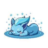 elemental familiar water wisp sleeping pooled calm ripple