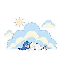 elemental familiar wind fairy sleeping cloud resting gentle