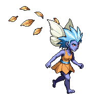 elemental familiar wind fairy walking following drifting