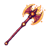 enchanted battle axe fire enchantment burning edge molten